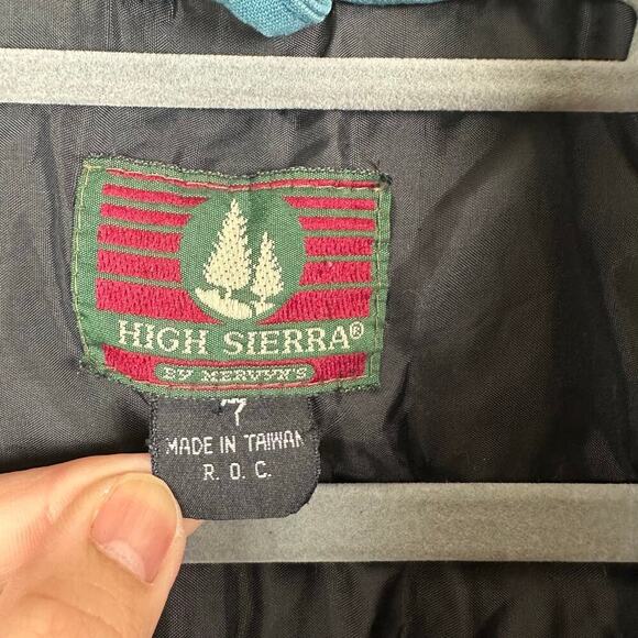 Vintage High Sierra by Mervyn’s Kids  7 Teal Blue Retro Ski Gorp Puffer Coat Y2K - Picture 4 of 7